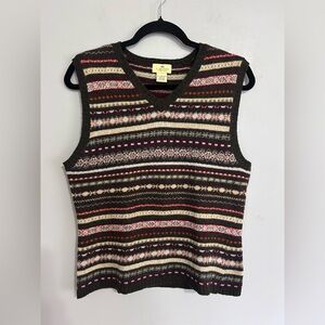 Limited America Lambswool Fair Isle Sweater Vest L Vintage Preppy Fall Classic